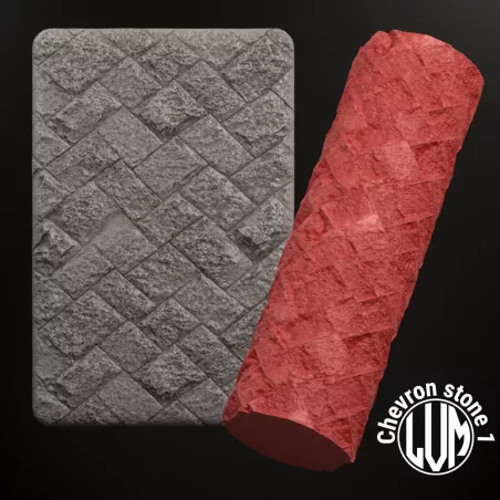 Rouleau de texture Dalles de pierre en chevron n°1