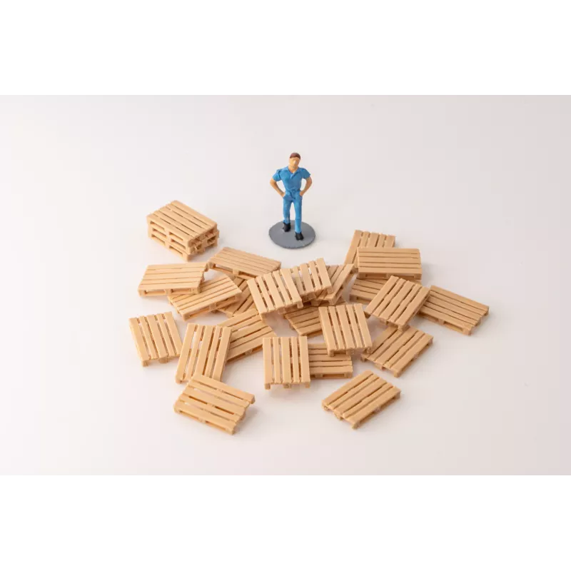 Palettes bois 80x120cm – Échelle HO