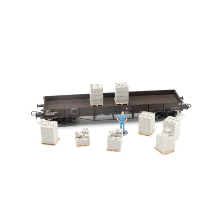 Piles de parpaings angles carré – Échelle HO