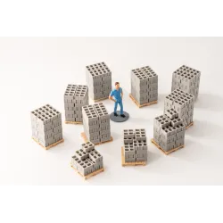 Piles de parpaings 6 alvéoles – Échelle HO