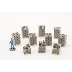 Piles de parpaings 2 alvéoles – Échelle HO